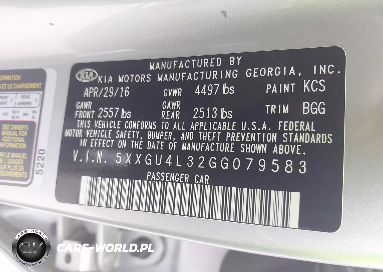 2016 Kia Optima Ex VIN:5XXGU4L32GG079583 - 9