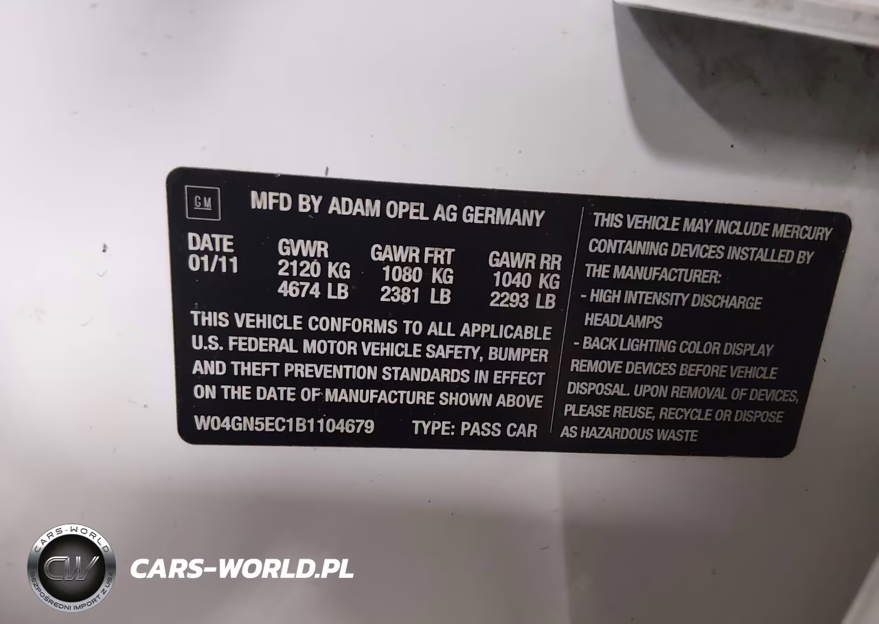 2011 Buick Regal Cxl Russelsheim VIN:W04GN5EC1B1104679 - 9