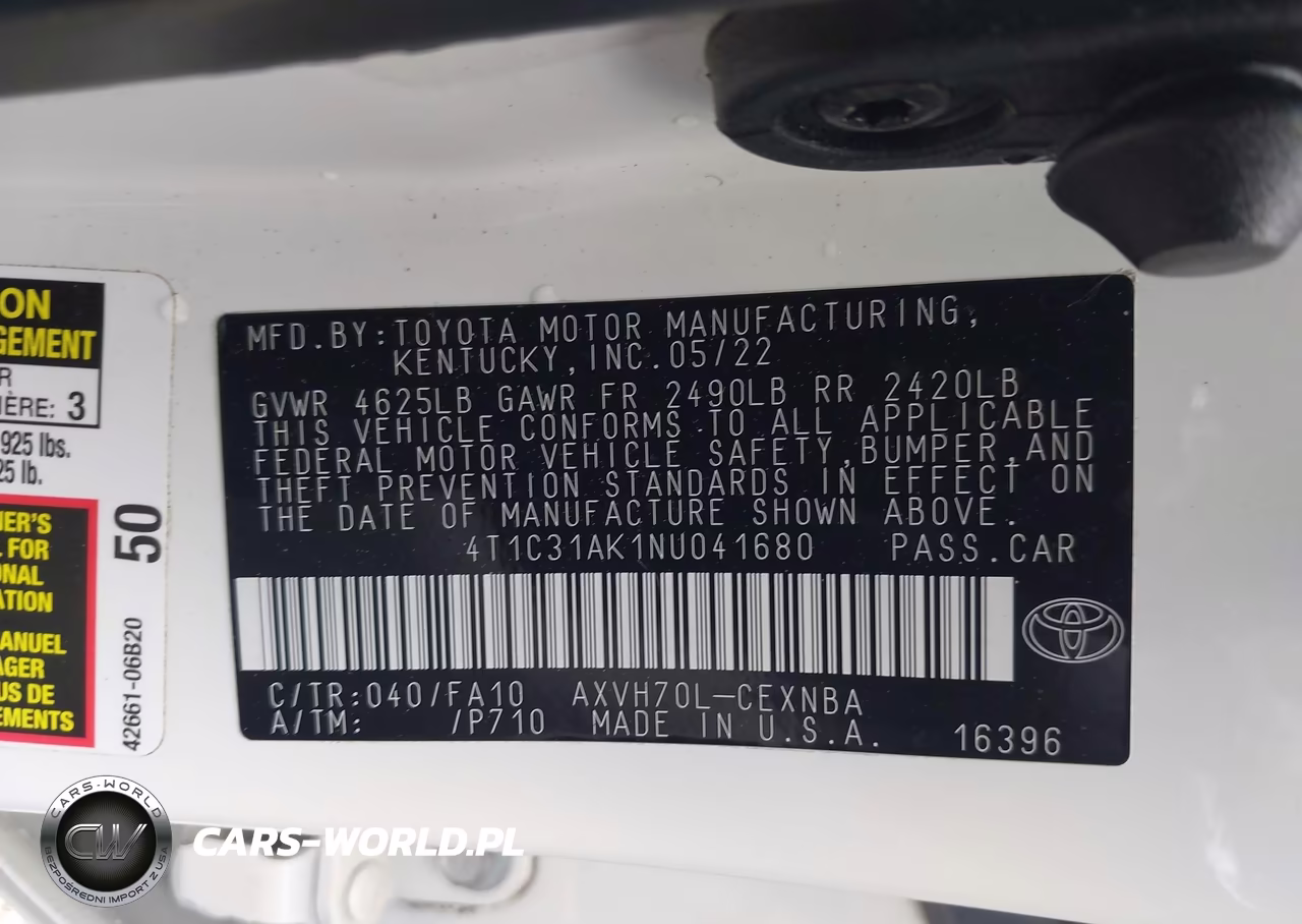 2022 Toyota Camry Le Hybrid VIN:4T1C31AK1NU041680 - 9