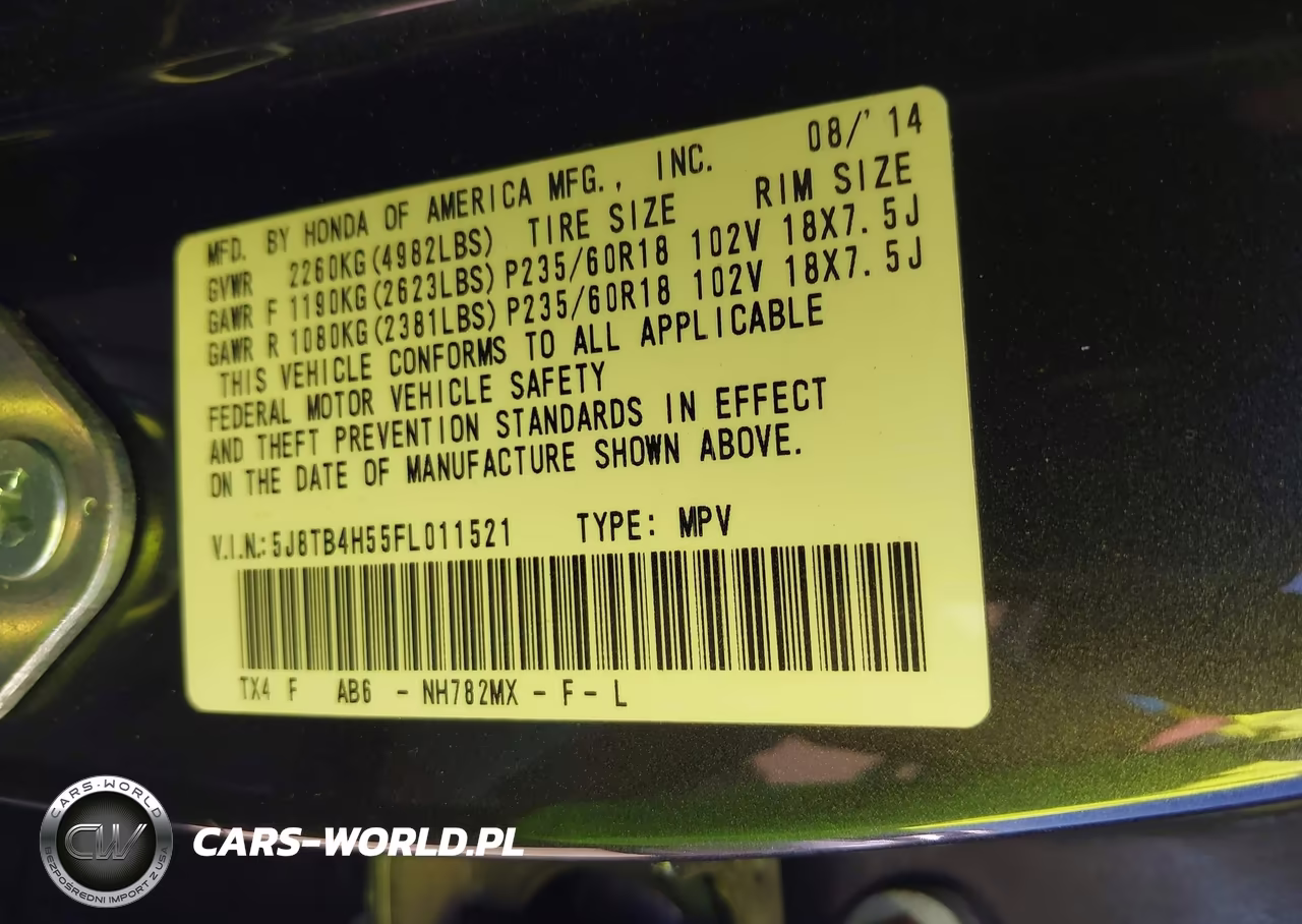 2015 Acura Rdx VIN:5J8TB4H55FL011521 - 9