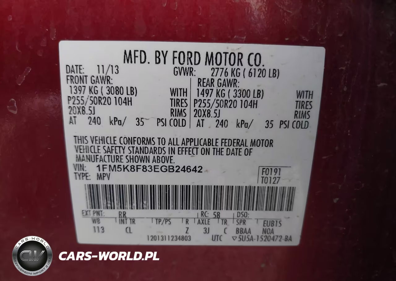 2014 Ford Explorer Limited VIN:1FM5K8F83EGB24642 - 9