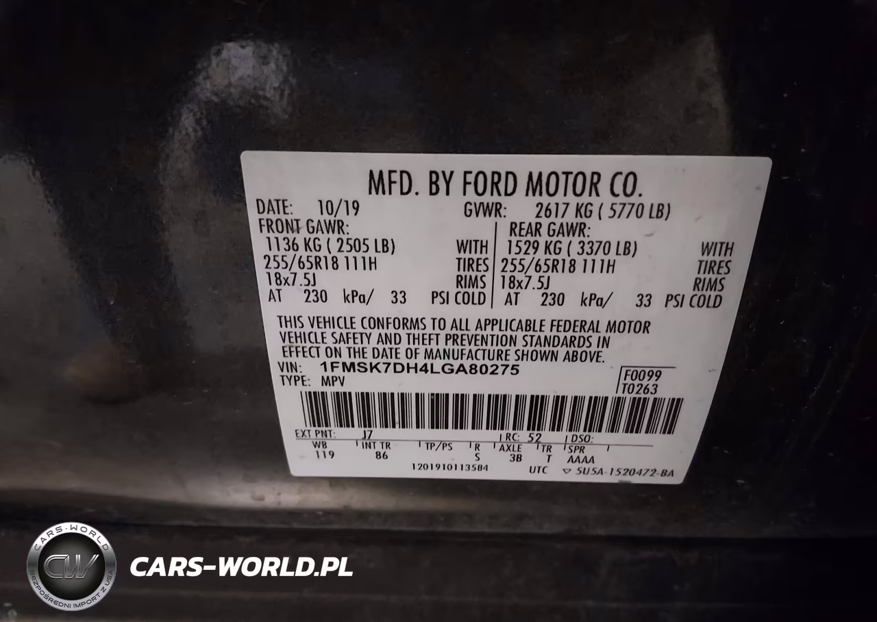 2020 Ford Explorer Xlt VIN:1FMSK7DH4LGA80275 - 9