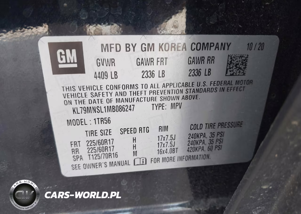 2021 Chevrolet Trailblazer Awd Ls VIN:KL79MNSL1MB086247 - 9