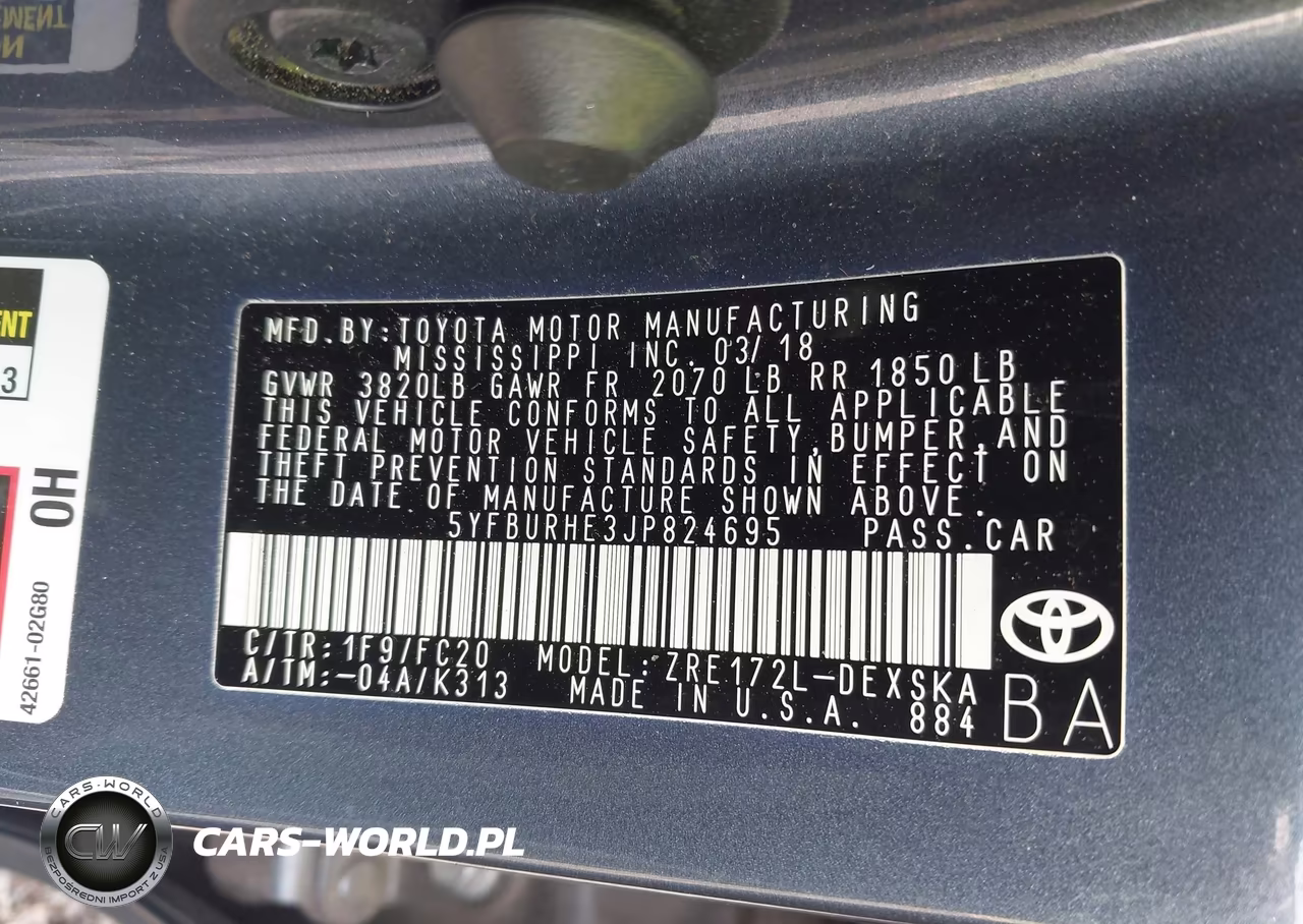 2018 Toyota Corolla Se VIN:5YFBURHE3JP824695 - 9