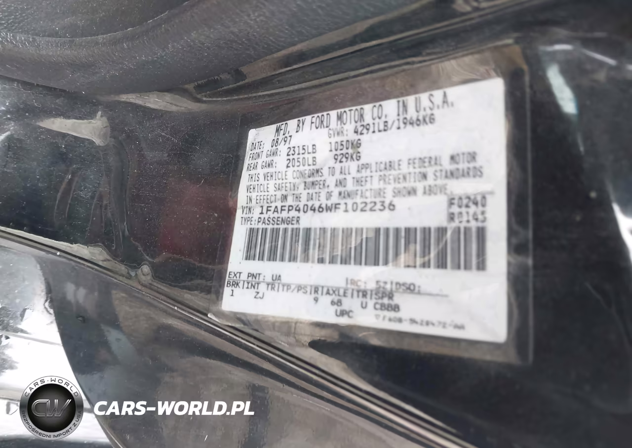 1998 Ford Mustang VIN:1FAFP4046WF102236 - 9