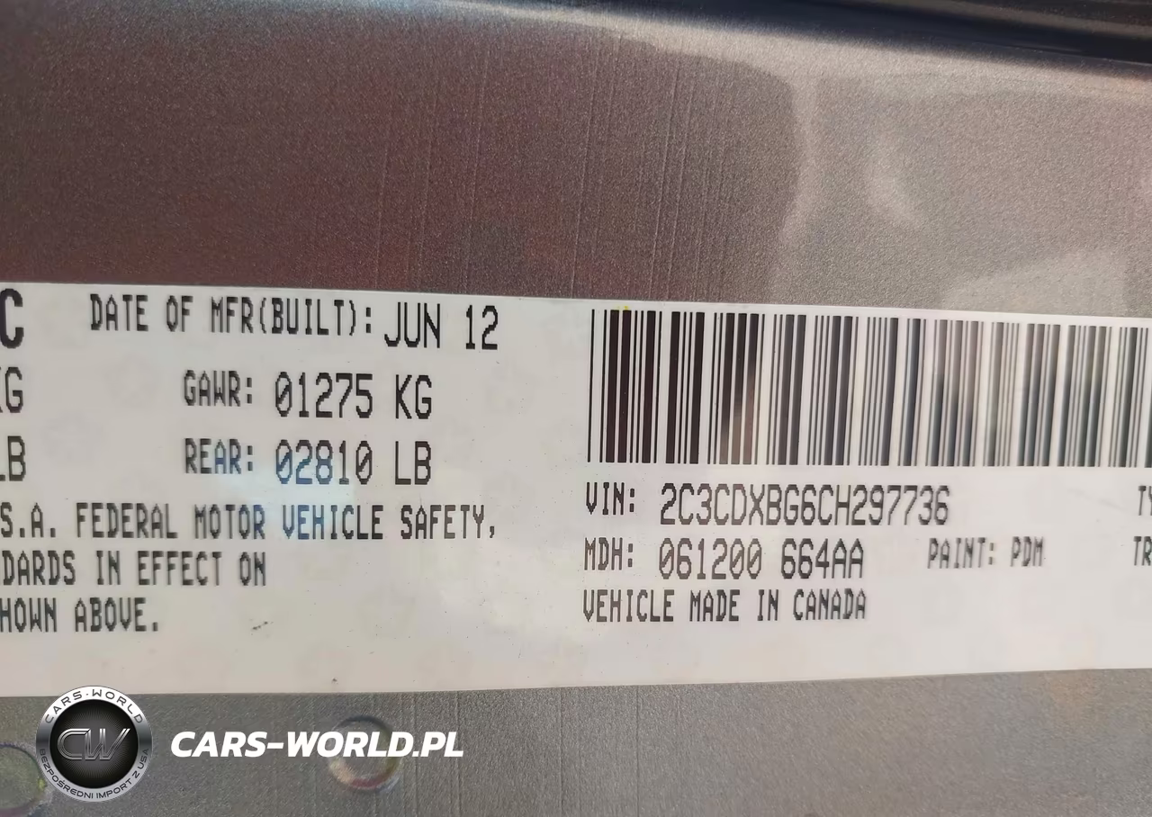 2012 Dodge Charger Se VIN:2C3CDXBG6CH297736 - 9