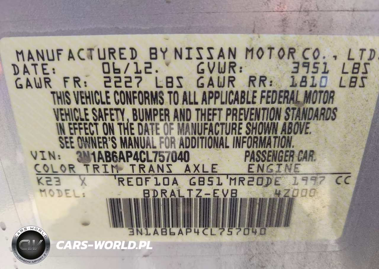2012 Nissan Sentra 2.0 S VIN:3N1AB6AP4CL757040 - 9