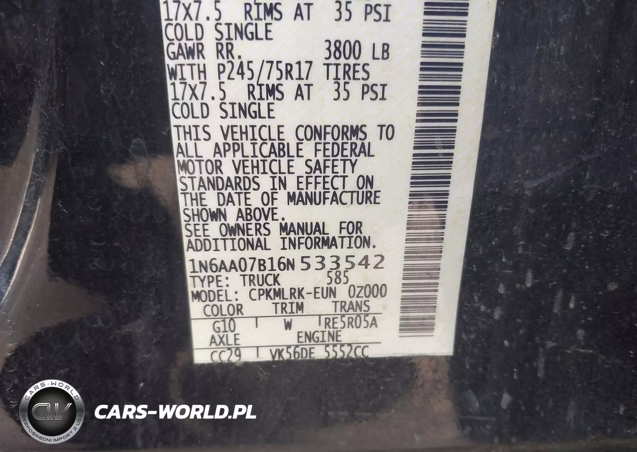 2006 Nissan Titan Xe VIN:1N6AA07B16N533542 - 9
