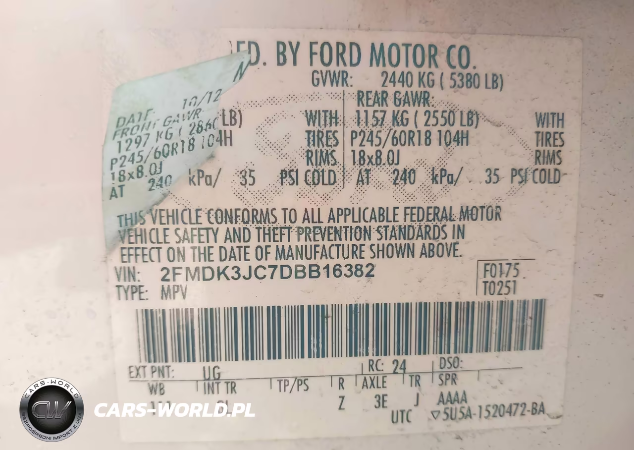2013 Ford Edge Sel VIN:2FMDK3JC7DBB16382 - 9