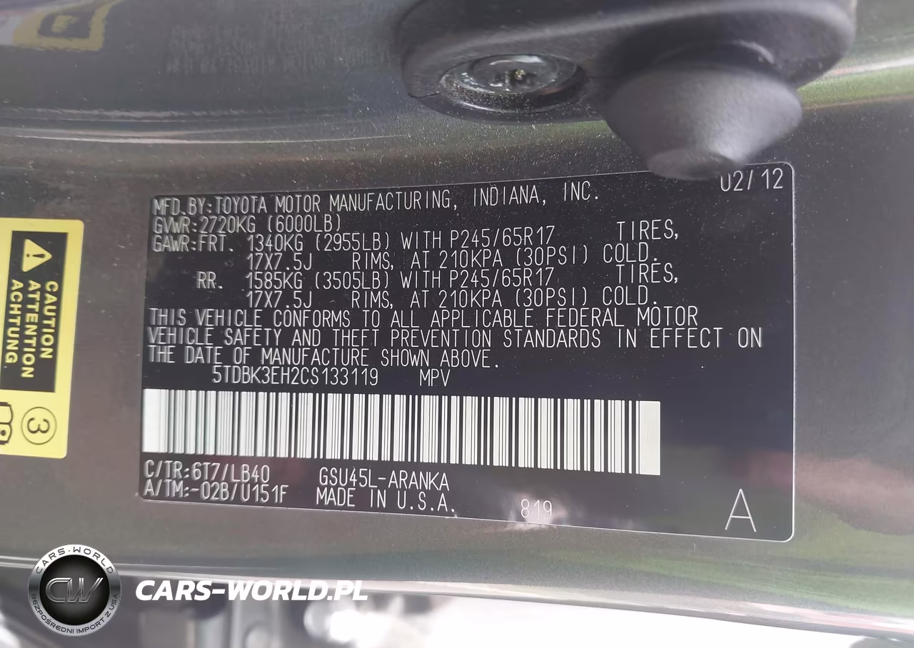 2012 Toyota Highlander Se V6 VIN:5TDBK3EH2CS133119 - 9
