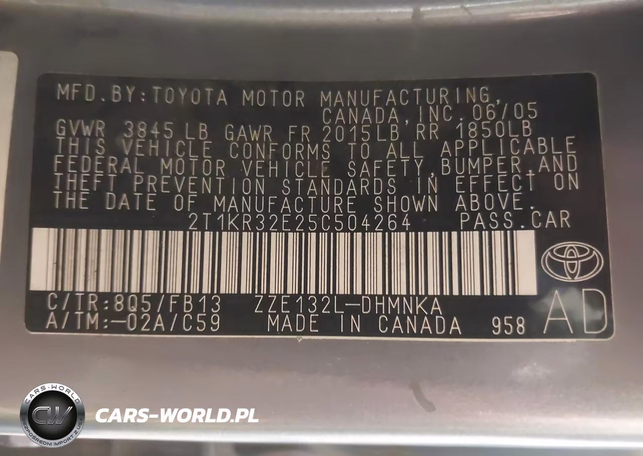 2005 Toyota Matrix Xr VIN:2T1KR32E25C504264 - 9