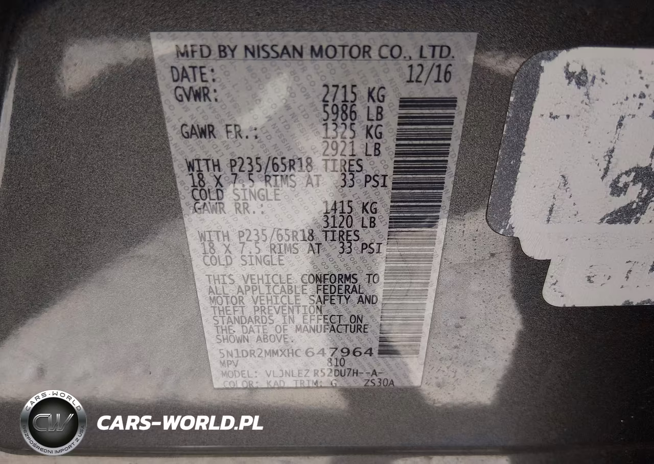 2017 Nissan Pathfinder Sv VIN:5N1DR2MMXHC647964 - 9