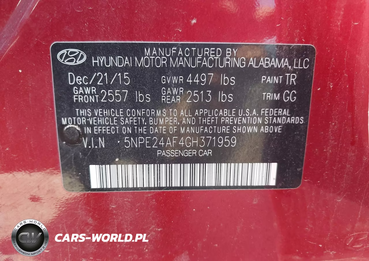 2016 Hyundai Sonata Se VIN:5NPE24AF4GH371959 - 9