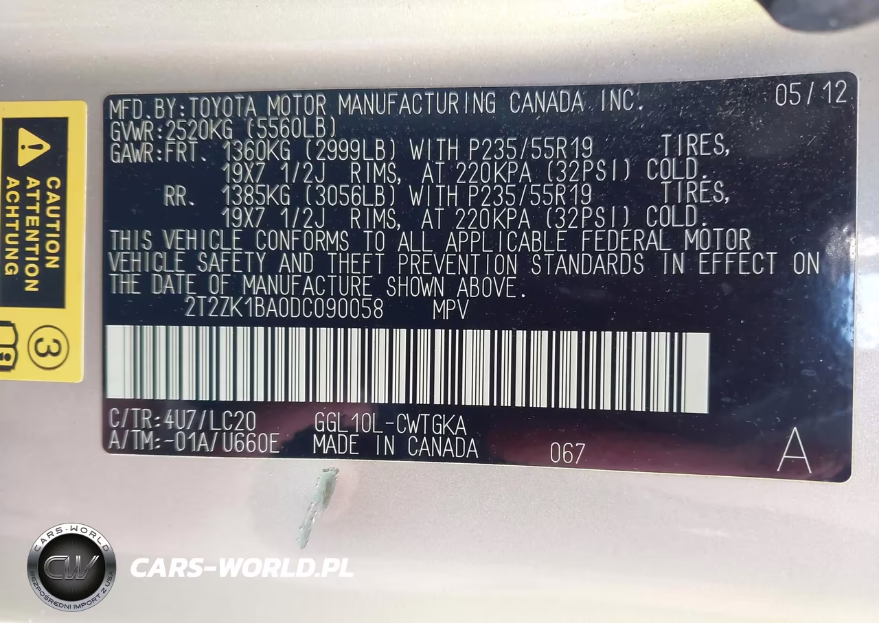 2013 Lexus Rx 350 VIN:2T2ZK1BA0DC090058 - 9