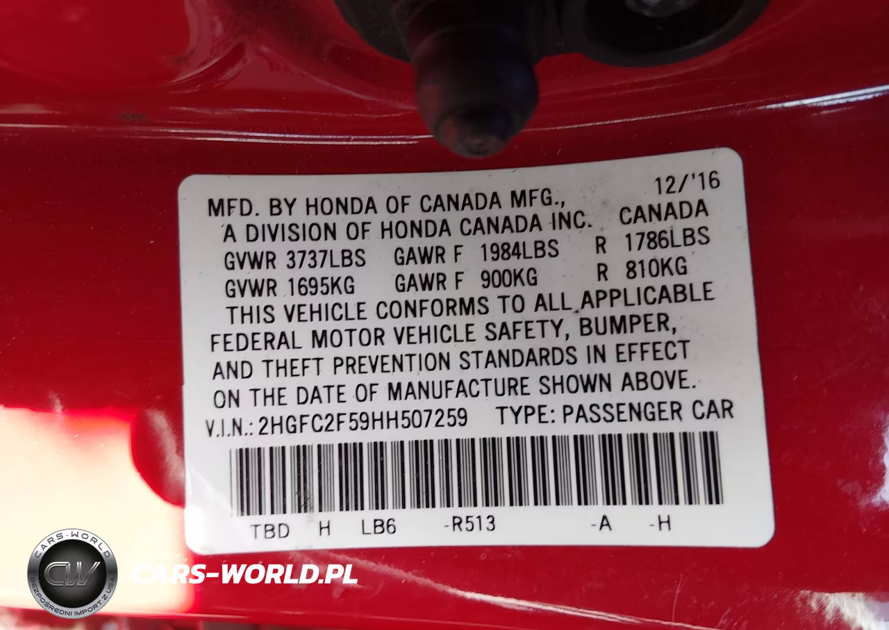 2017 Honda Civic Lx VIN:2HGFC2F59HH507259 - 9