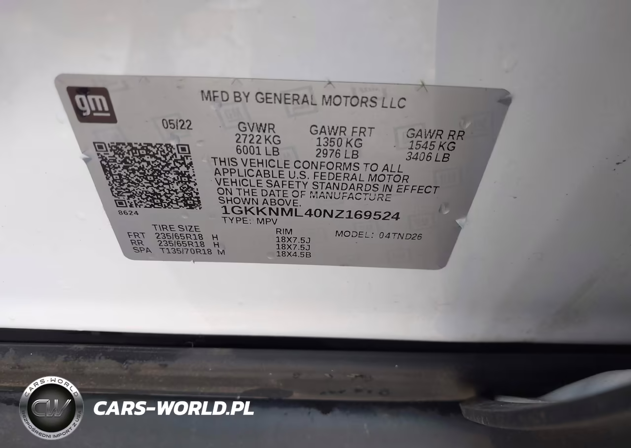 2022 GMC Acadia Fwd Slt VIN:1GKKNML40NZ169524 - 9