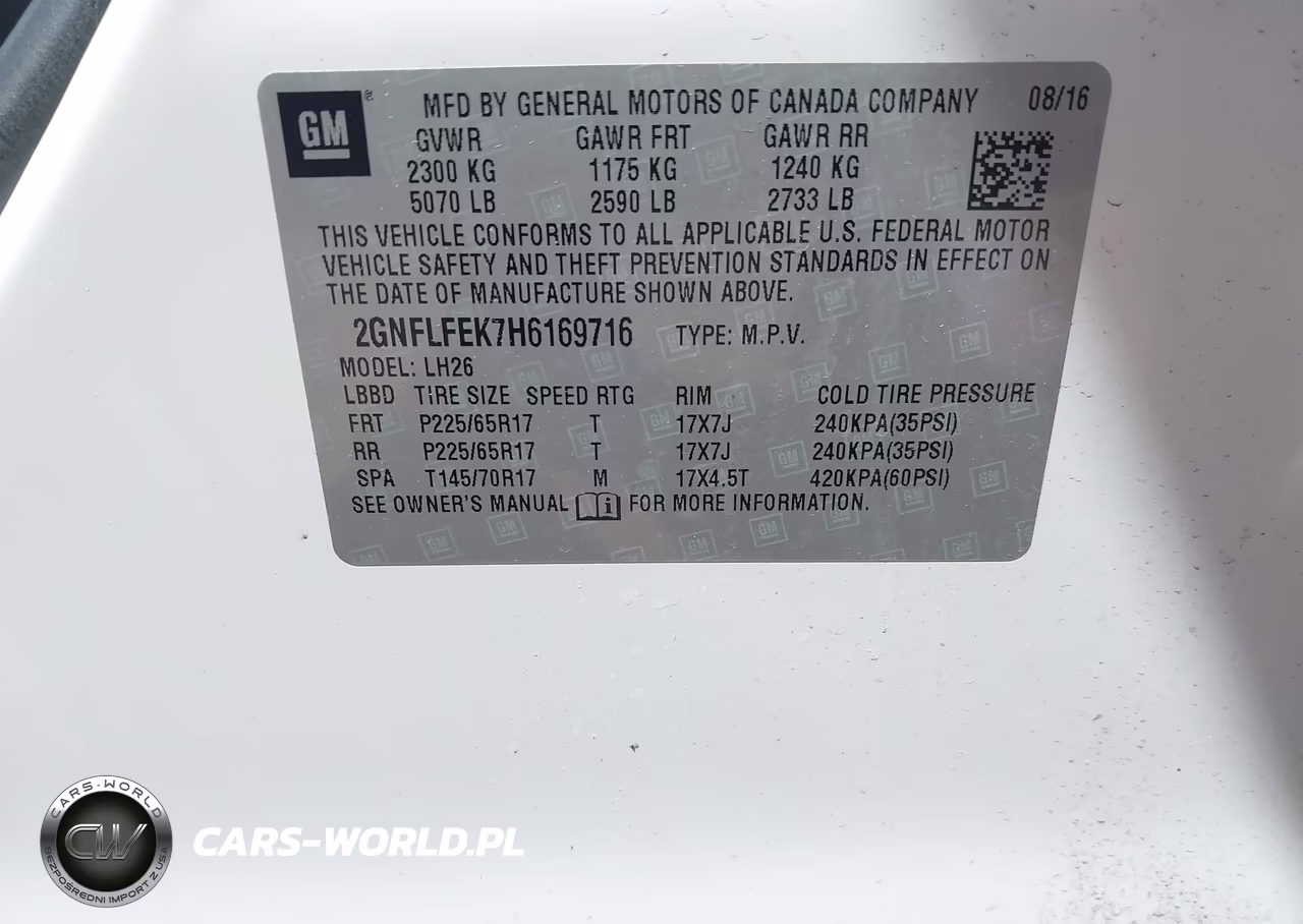 2017 Chevrolet Equinox Lt VIN:2GNFLFEK7H6169716 - 9