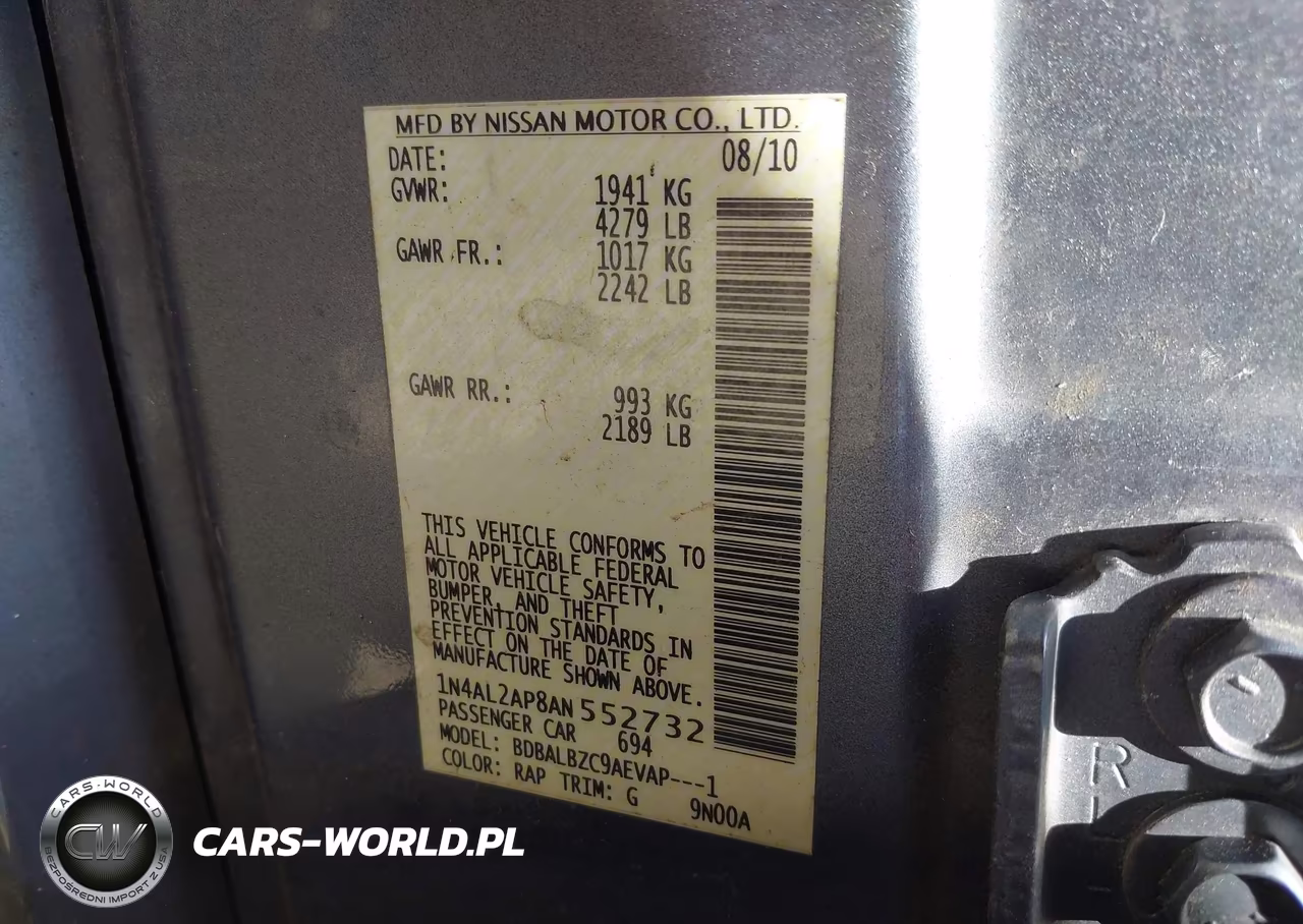 2010 Nissan Altima 2.5 S VIN:1N4AL2AP8AN552732 - 9
