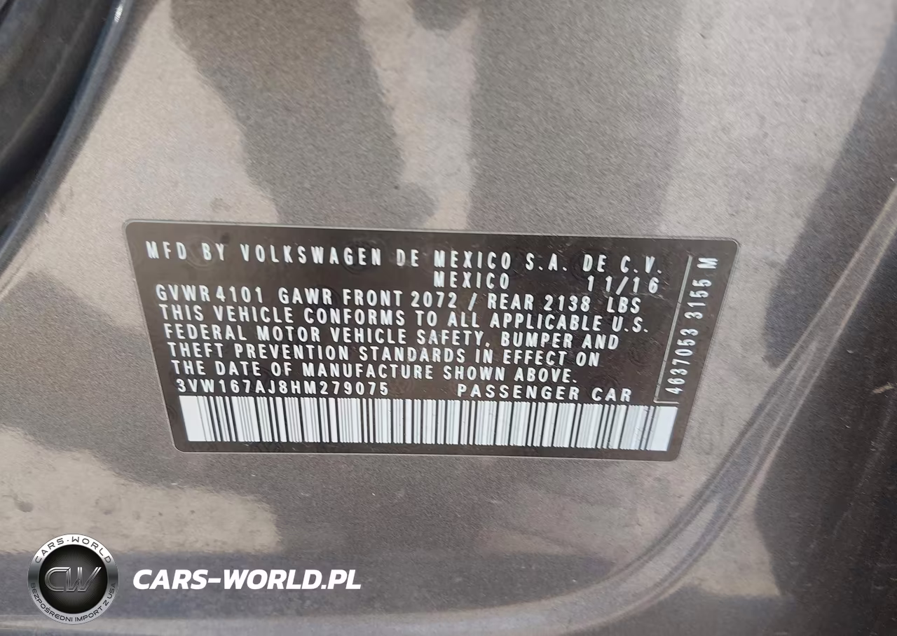 2017 Volkswagen Jetta 1.4T S VIN:3VW167AJ8HM279075 - 9