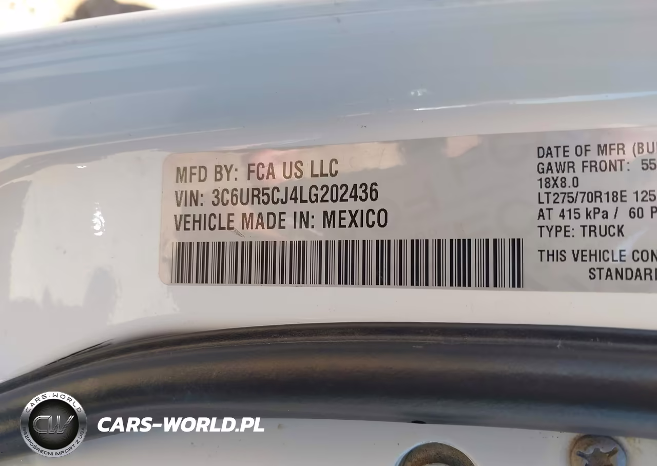 2020 Ram 2500 Tradesman 4X4 6'4 Box VIN:3C6UR5CJ4LG202436 - 9