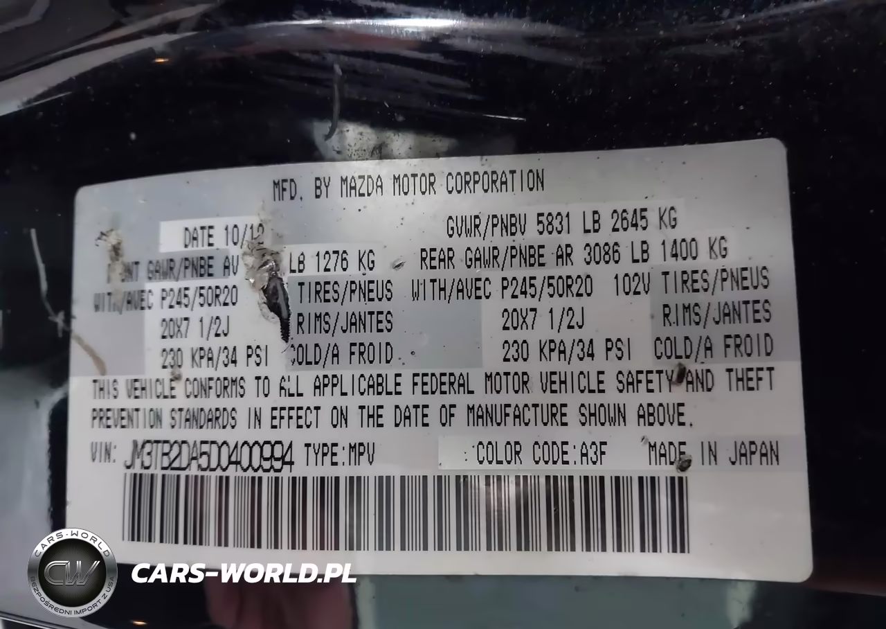 2013 Mazda Cx-9 Grand Touring VIN:JM3TB2DA5D0400994 - 9