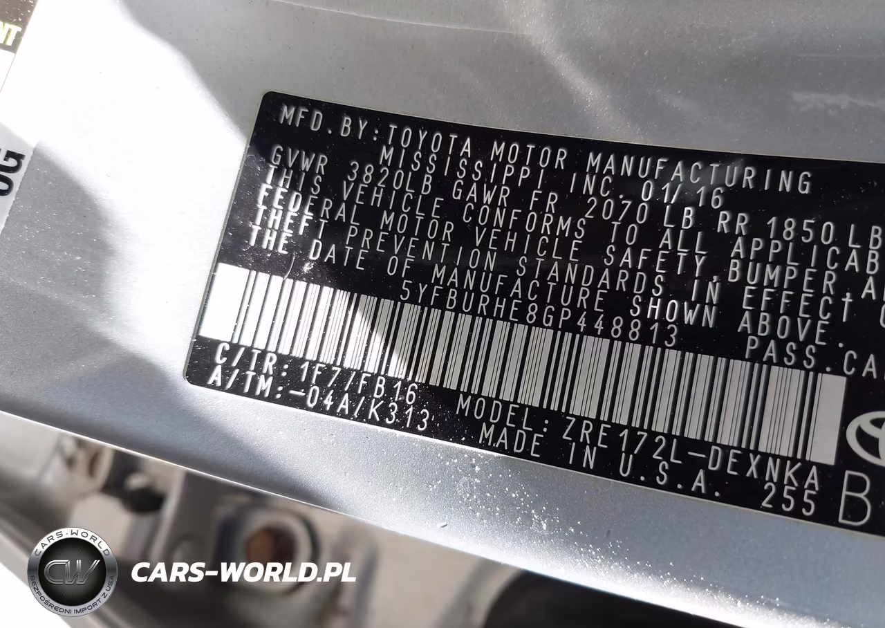 2016 Toyota Corolla Le VIN:5YFBURHE8GP448813 - 9