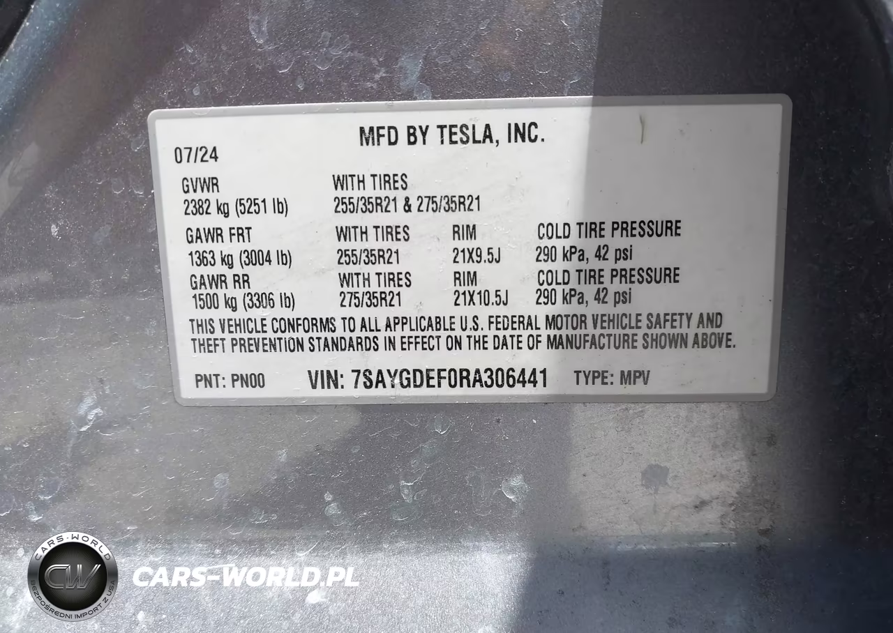 2024 Tesla Model Y Performance Dual Motor All-Wheel Drive VIN:7SAYGDEF0RA306441 - 9