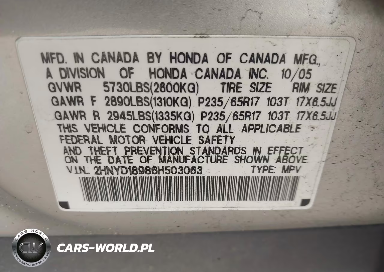 2006 Acura Mdx VIN:2HNYD18986H503063 - 9