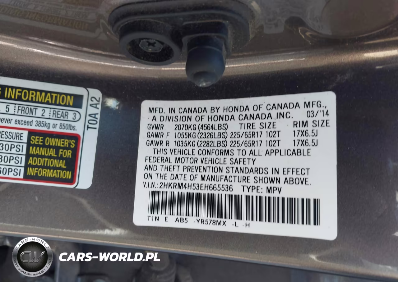 2014 Honda Cr-V Ex VIN:2HKRM4H53EH665536 - 9