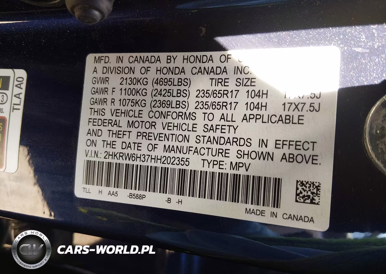 2017 Honda Cr-V Lx VIN:2HKRW6H37HH202355 - 9