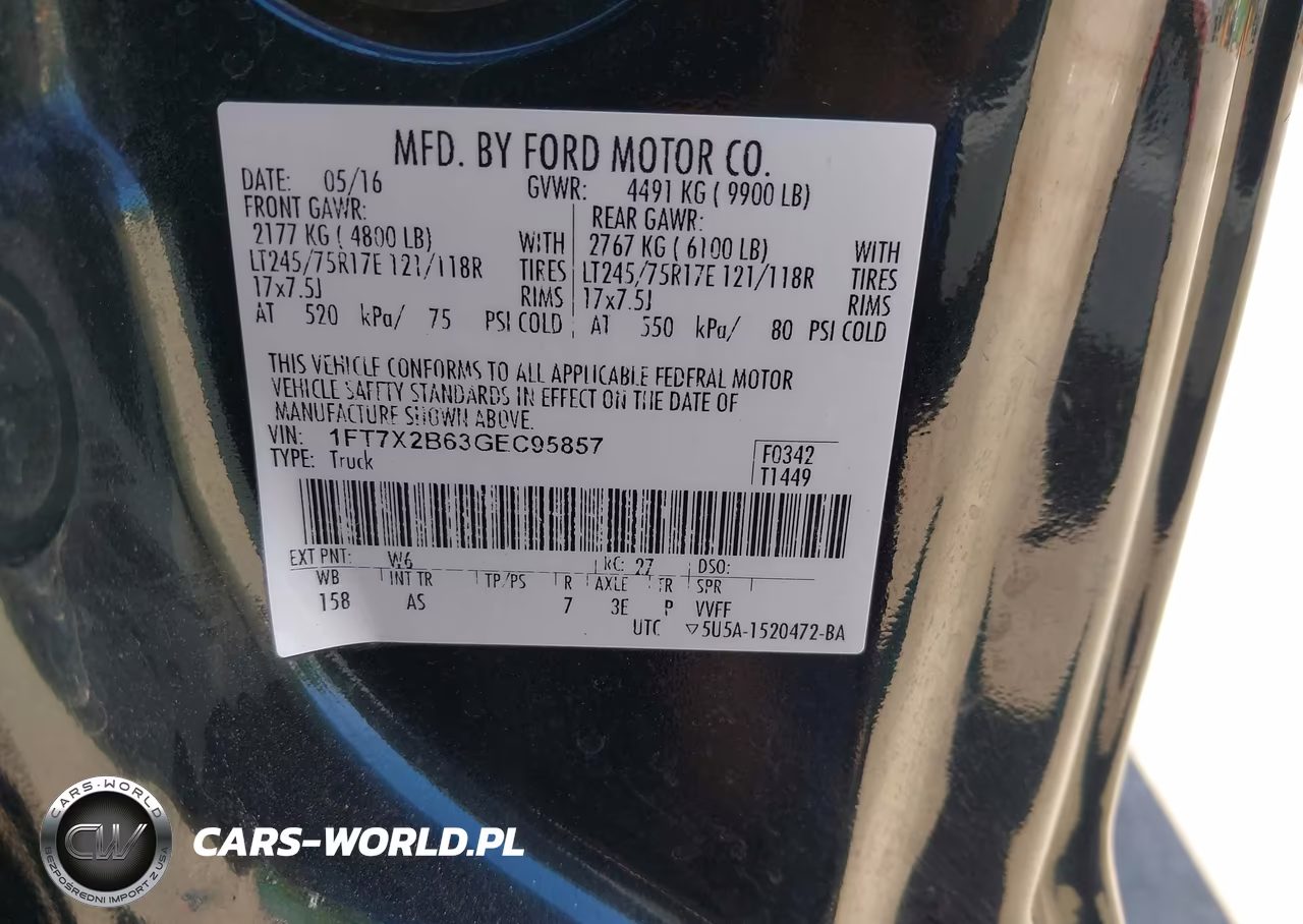 2016 Ford F-250 Xl VIN:1FT7X2B63GEC95857 - 9