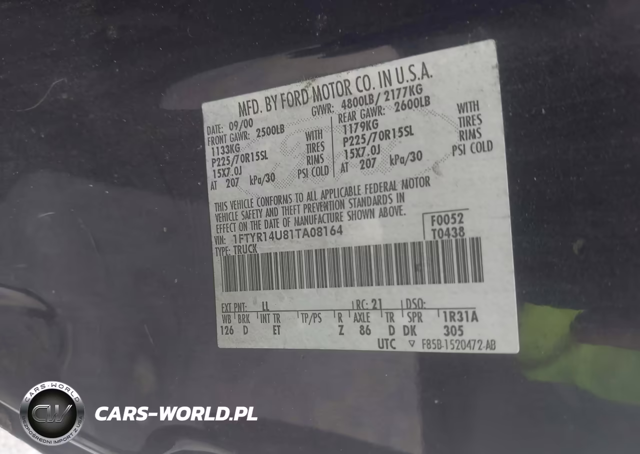 2001 Ford Ranger Edge-Xl-Xlt VIN:1FTYR14U81TA08164 - 9