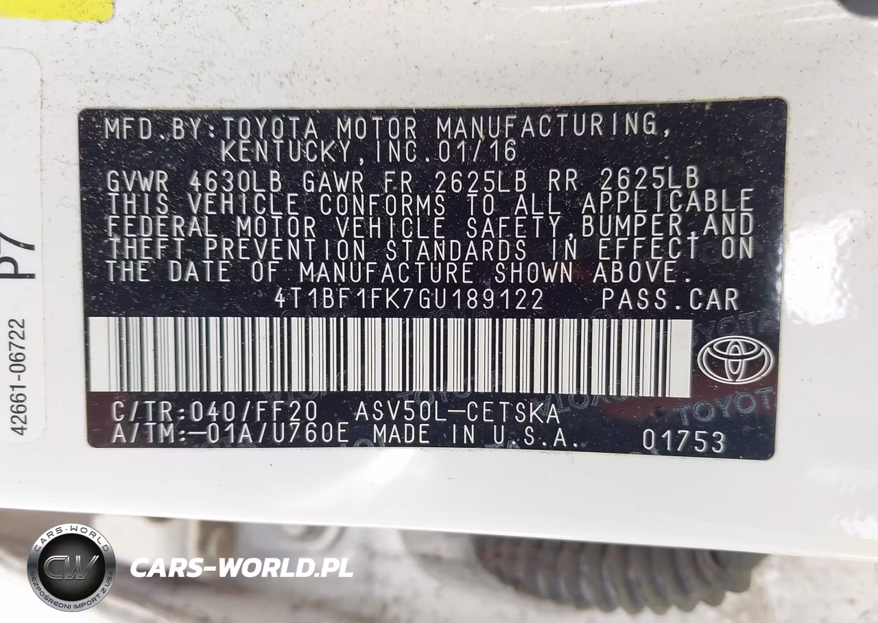 2016 Toyota Camry Se VIN:4T1BF1FK7GU189122 - 10