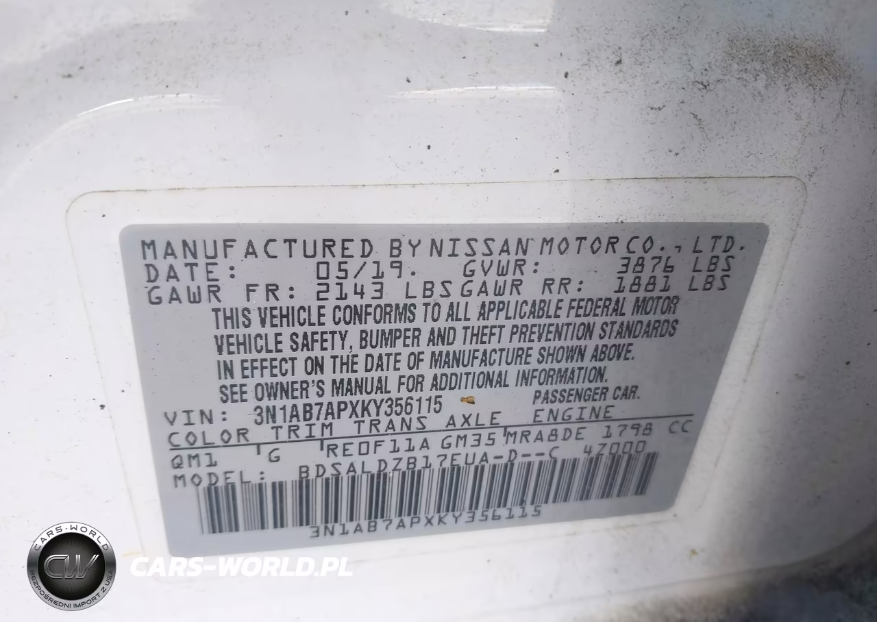 2019 Nissan Sentra Sv VIN:3N1AB7APXKY356115 - 9