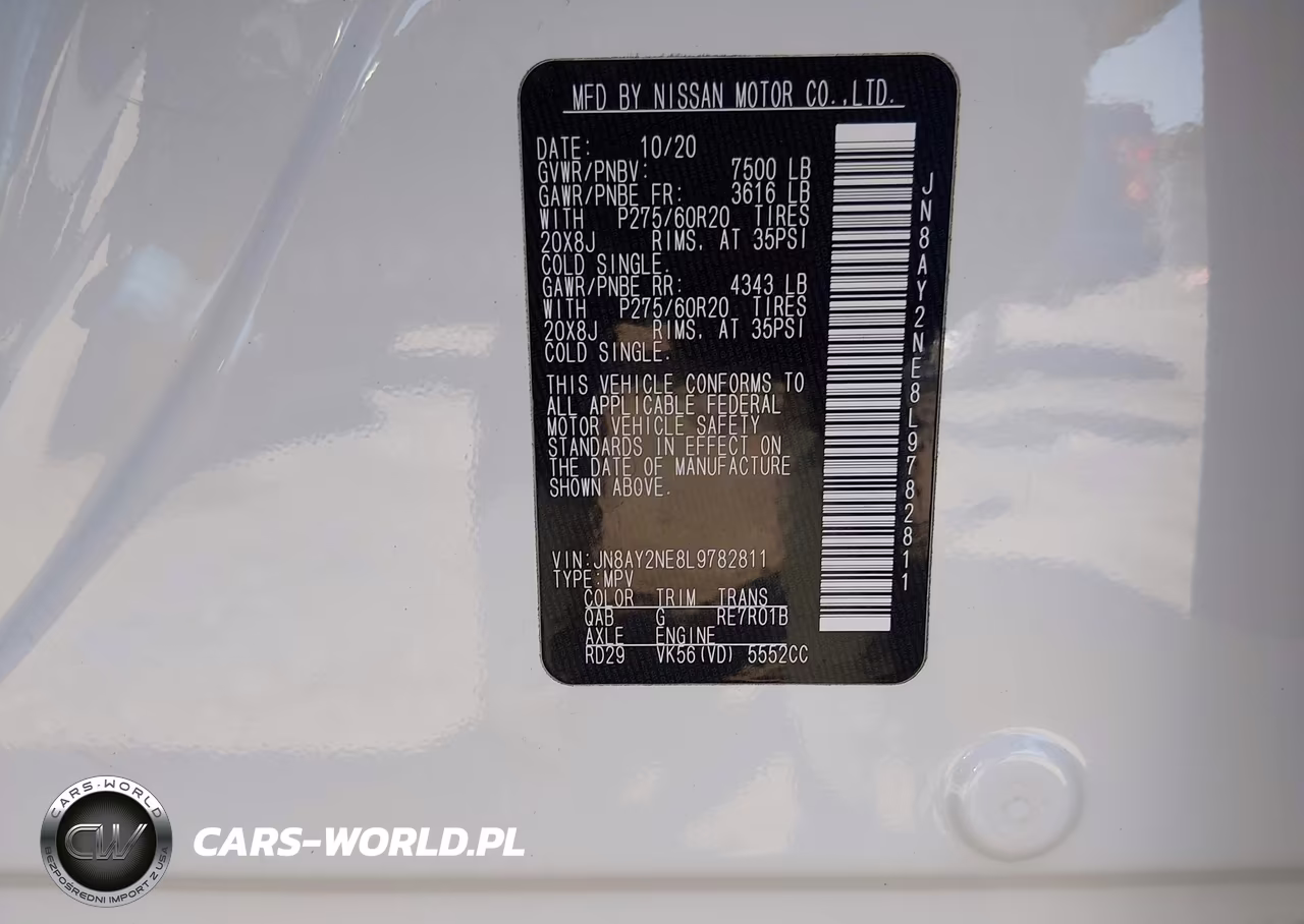 2020 Nissan Armada Platinum 4Wd VIN:JN8AY2NE8L9782811 - 9