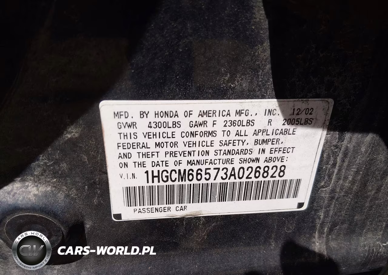 2003 Honda Accord 3.0 Ex VIN:1HGCM66573A026828 - 9