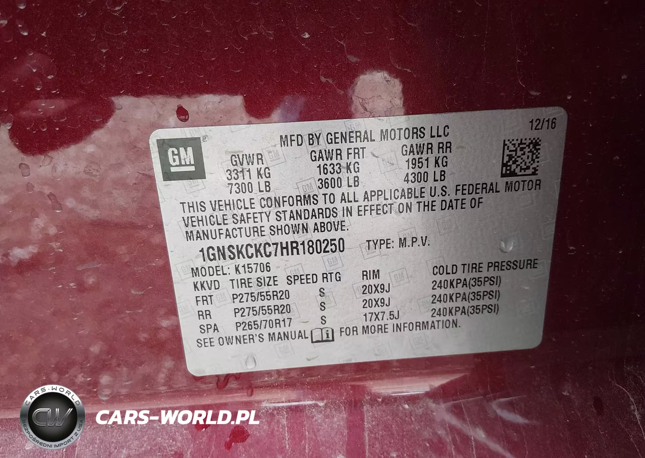 2017 Chevrolet Tahoe Premier VIN:1GNSKCKC7HR180250 - 9