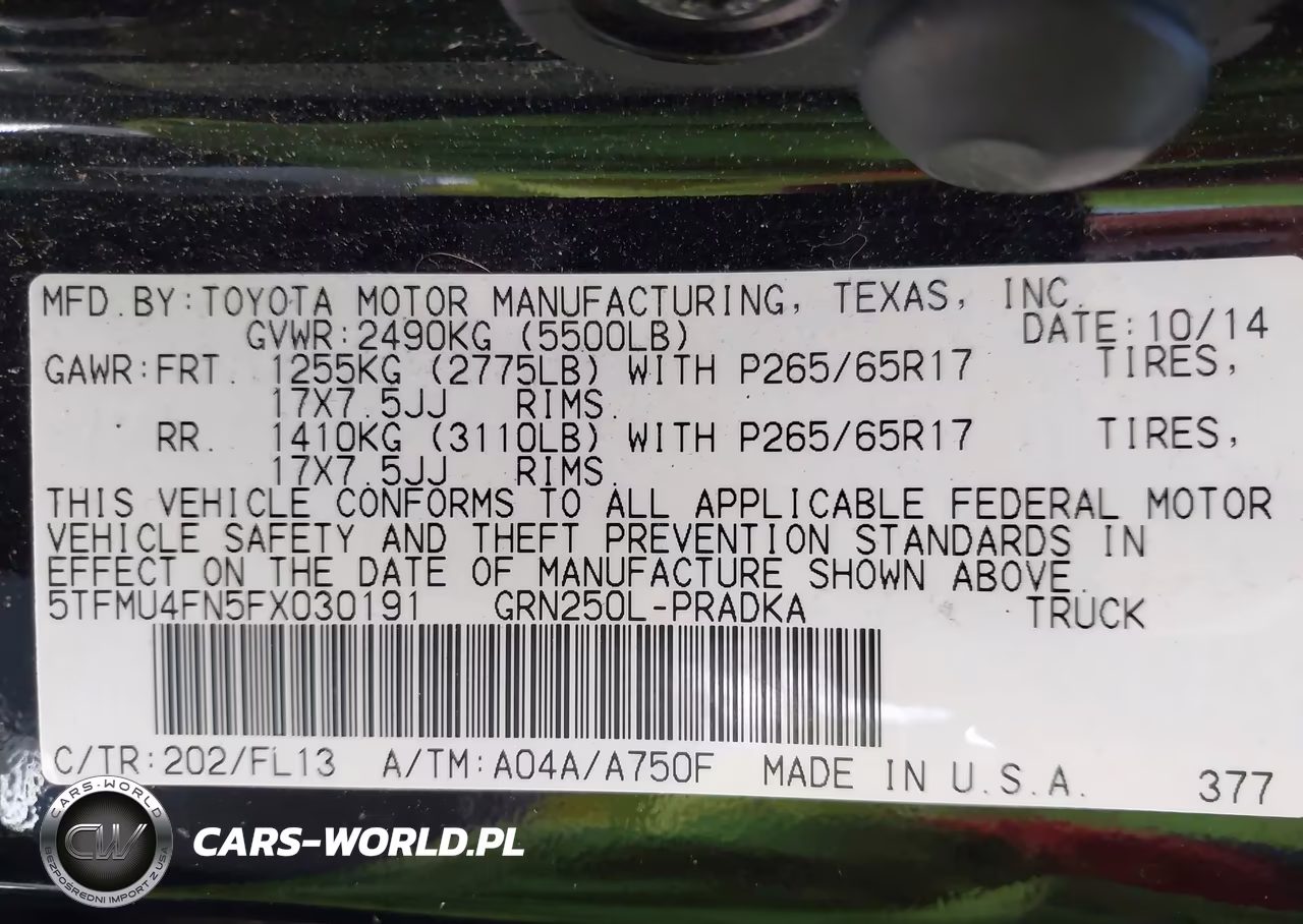2015 Toyota Tacoma Base V6 VIN:5TFMU4FN5FX030191 - 9