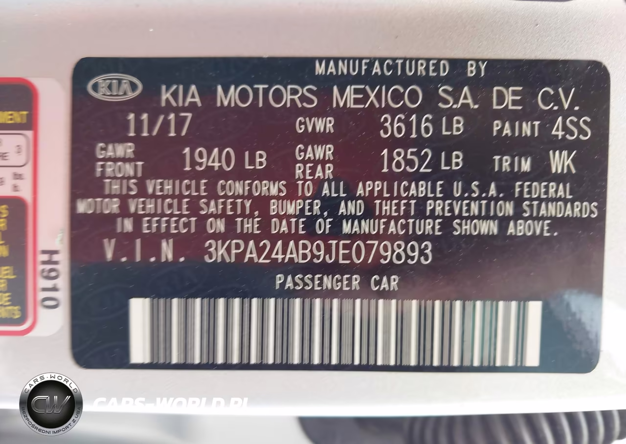 2018 Kia Rio Lx VIN:3KPA24AB9JE079893 - 9
