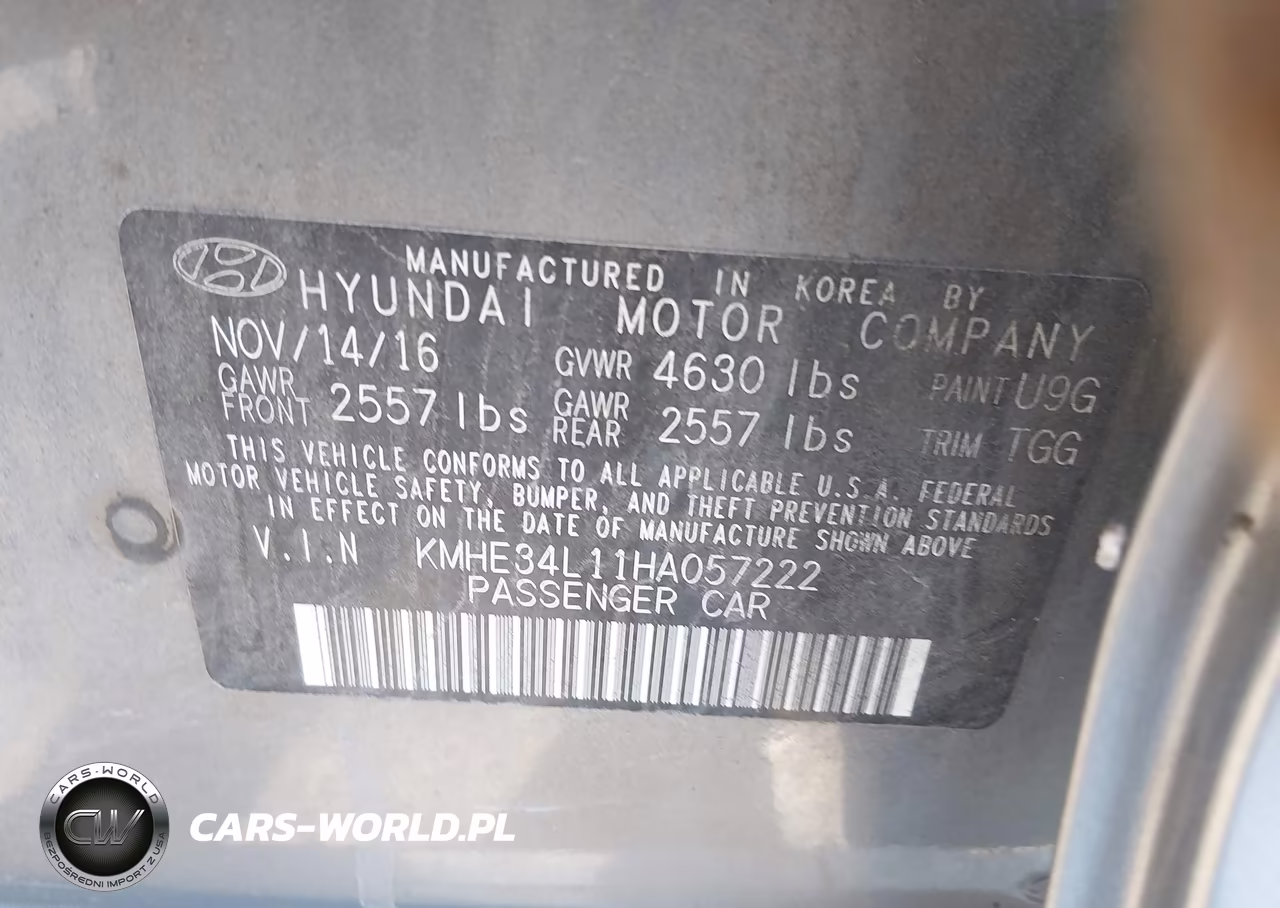 2017 Hyundai Sonata Hybrid Limited VIN:KMHE34L11HA057222 - 9