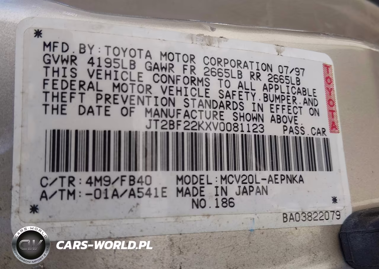 1997 Toyota Camry Le-Xle VIN:JT2BF22KXV0081123 - 9