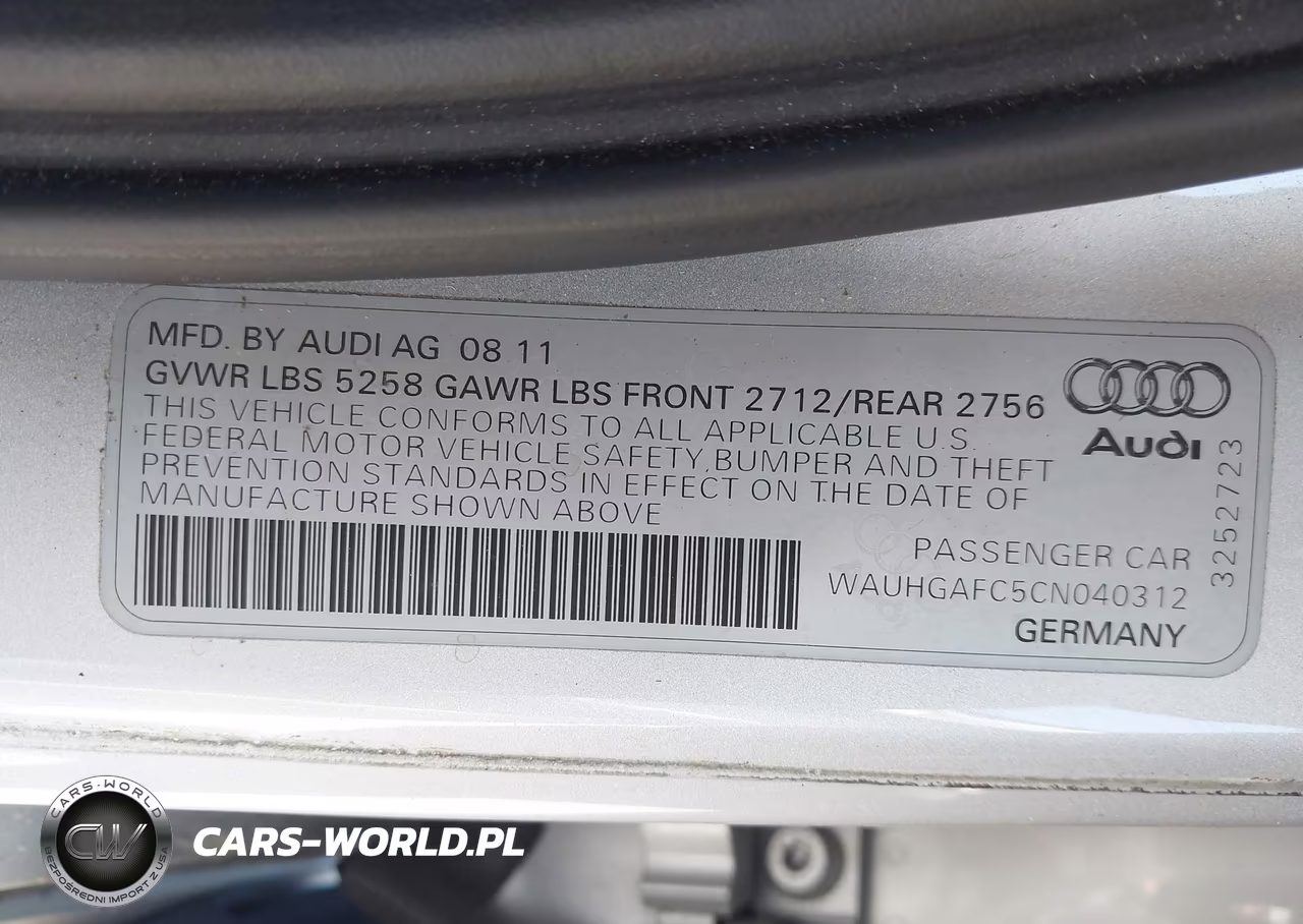 2012 Audi A6 3.0 Premium VIN:WAUHGAFC5CN040312 - 9