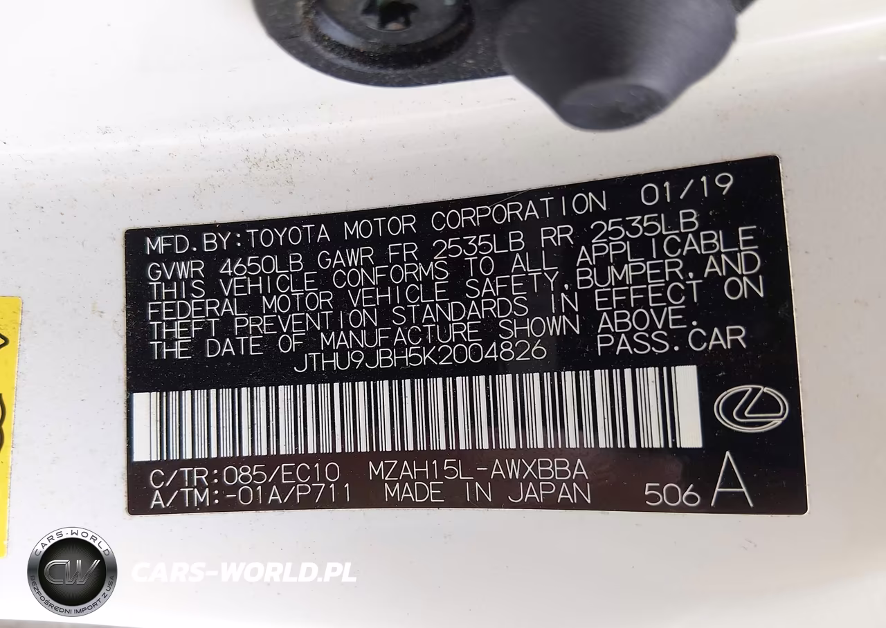 2019 Lexus Ux 250H VIN:JTHU9JBH5K2004826 - 9