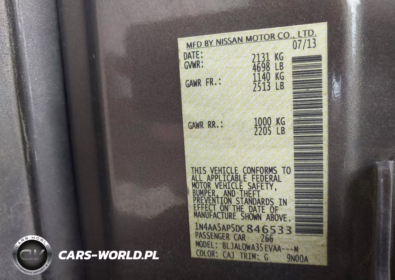 2013 Nissan Maxima 3.5 S VIN:1N4AA5AP5DC846533 - 9