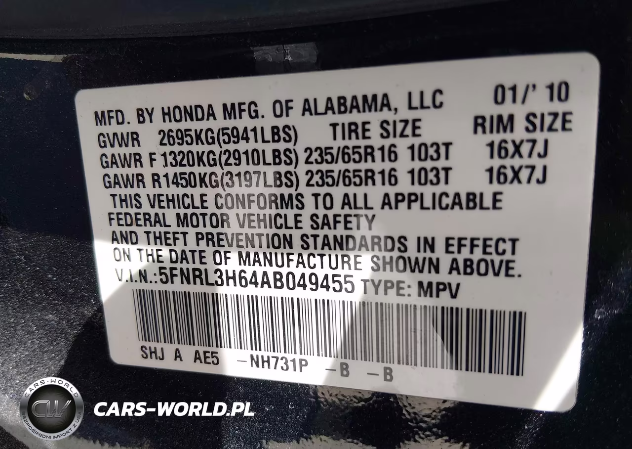 2010 Honda Odyssey Ex-L VIN:5FNRL3H64AB049455 - 9