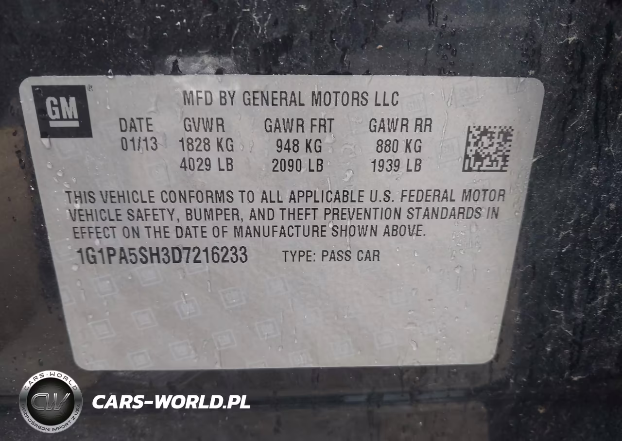 2013 Chevrolet Cruze Ls Auto VIN:1G1PA5SH3D7216233 - 9