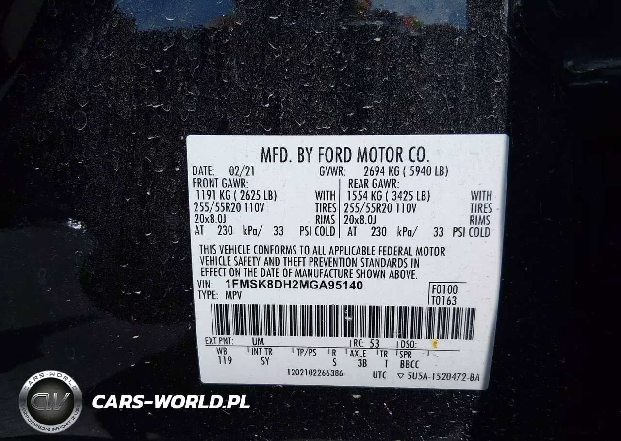 2021 Ford Explorer Xlt VIN:1FMSK8DH2MGA95140 - 9