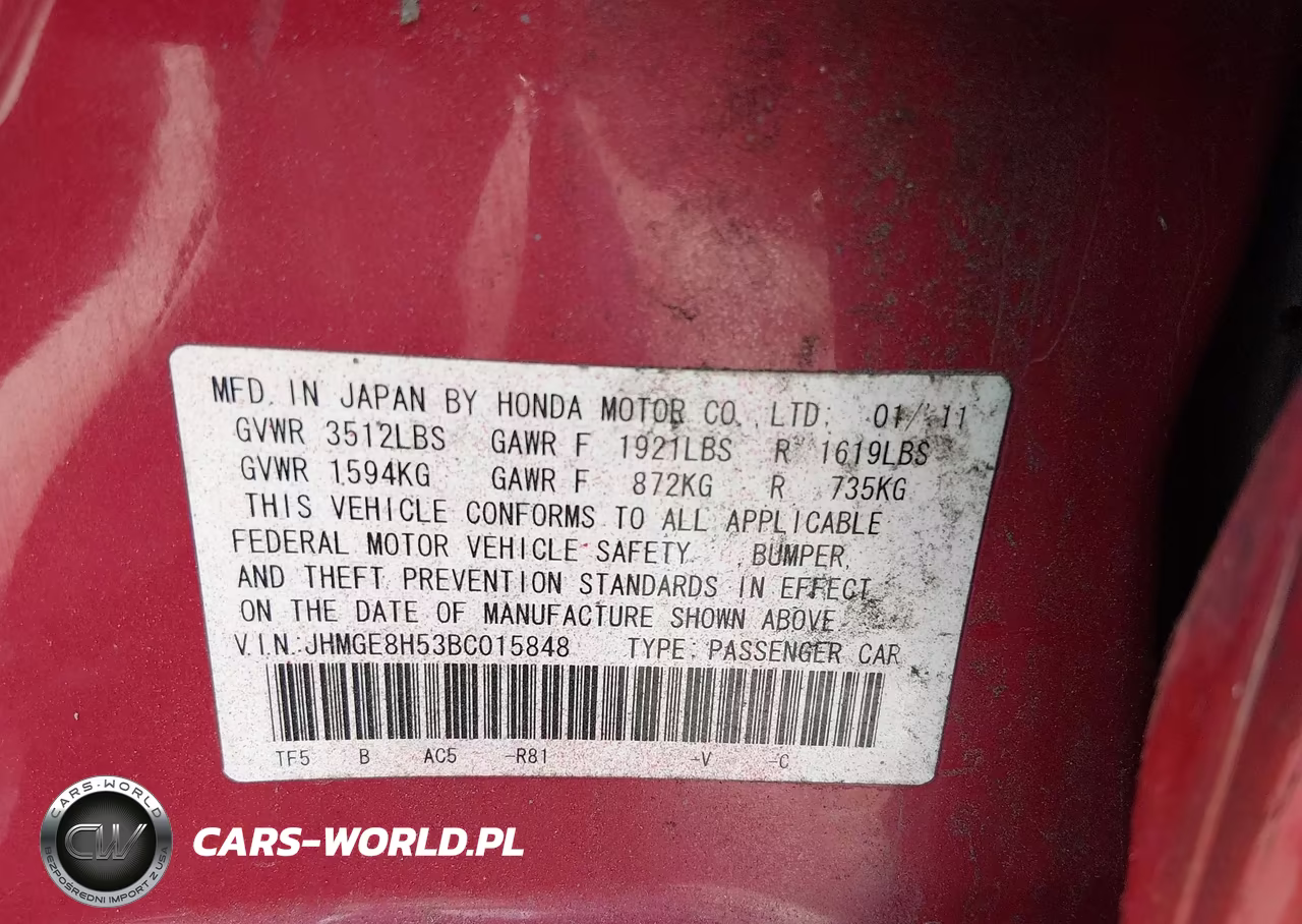 2011 Honda Fit Sport VIN:JHMGE8H53BC015848 - 9