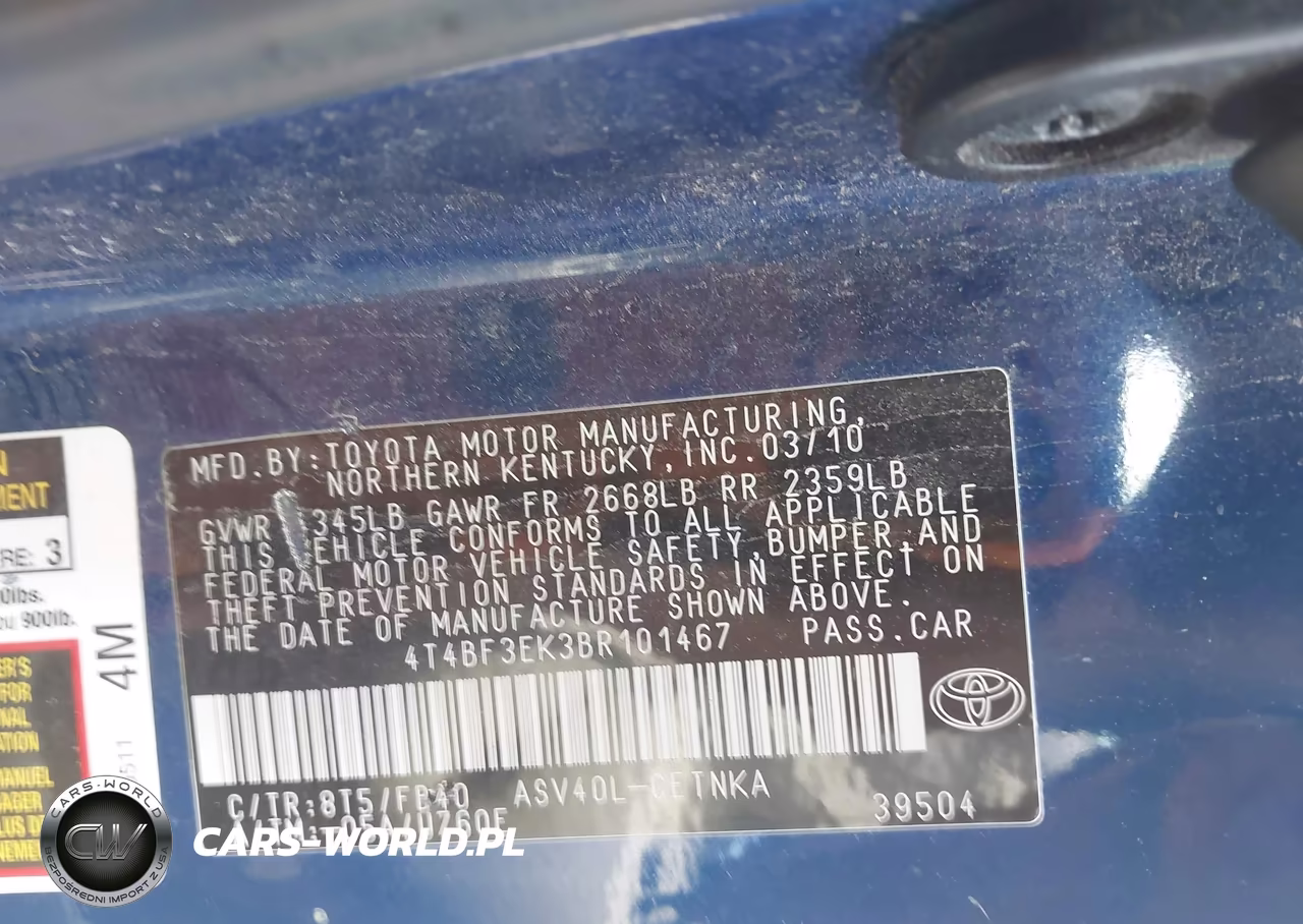 2011 Toyota Camry Le VIN:4T4BF3EK3BR101467 - 9