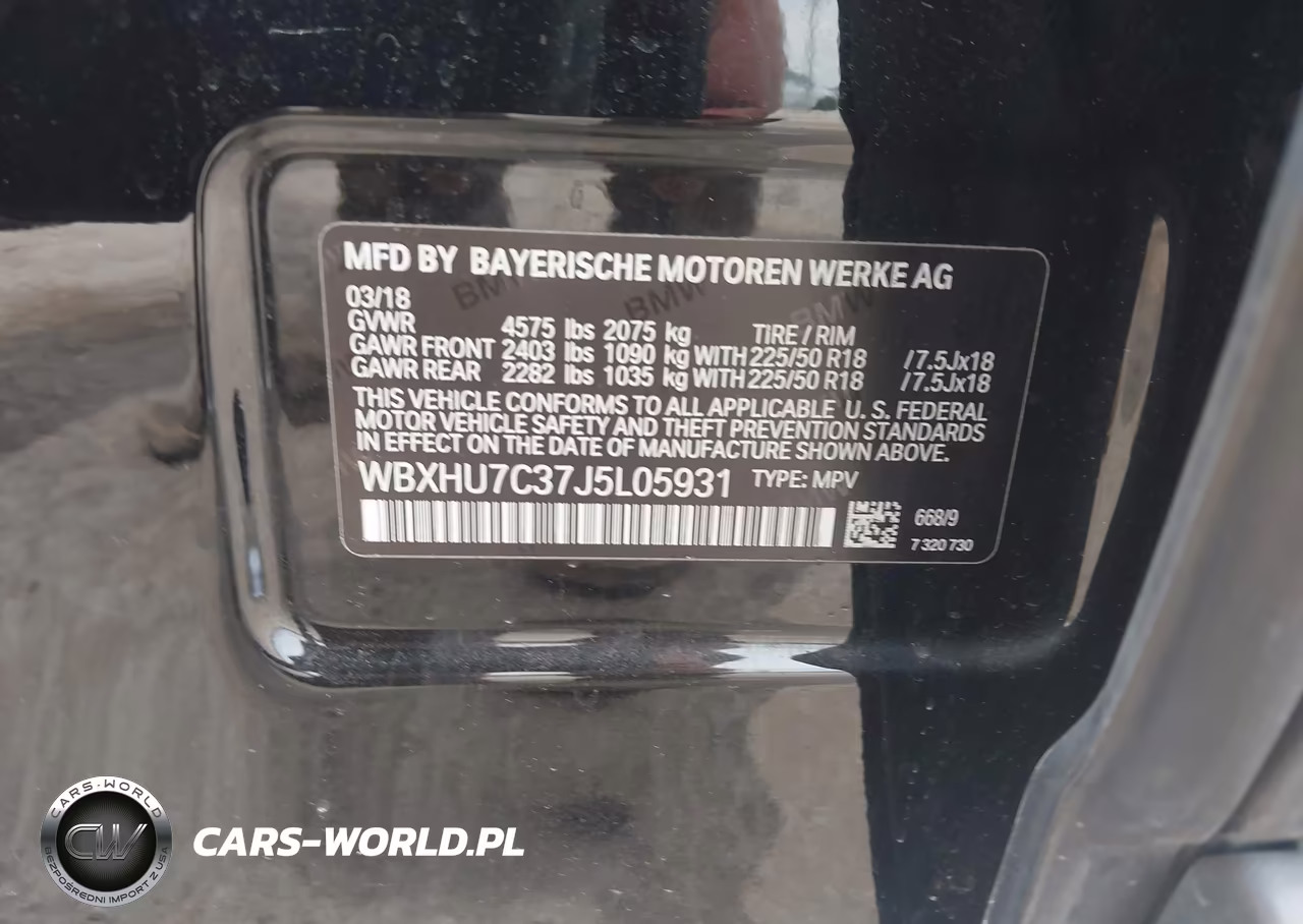 2018 BMW X1 Sdrive28I VIN:WBXHU7C37J5L05931 - 8